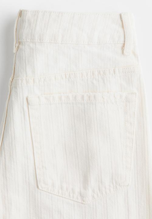 H&M - Barrel leg regular waist jeans - cream