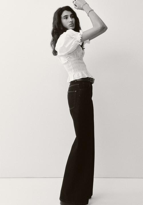 H&M - Smocked-waist blouse - white