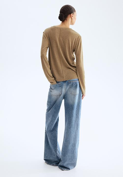 H&M - Long-sleeved top - beige marl