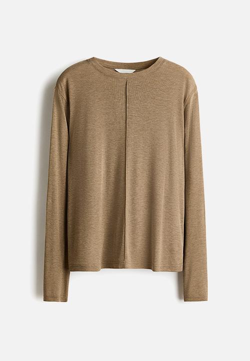 H&M - Long-sleeved top - beige marl