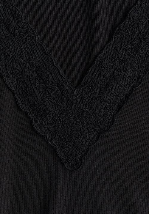 H&M - Ribbed v-neck top - black