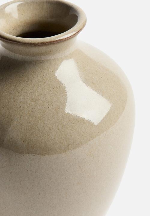 H&M - Mini terracotta vase - khaki beige