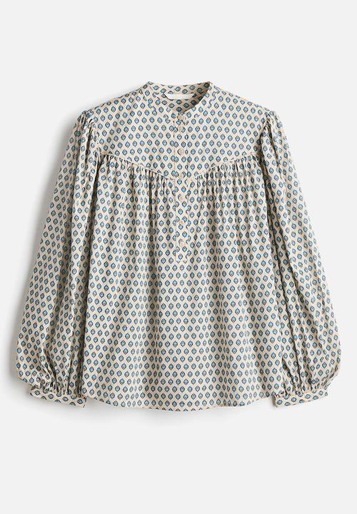 H&M - Oversized blouse - light beige/patterned