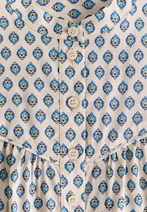 H&M - Oversized blouse - light beige/patterned