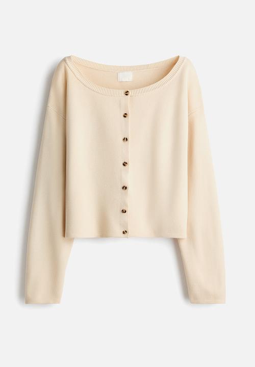 H&M - Off-the-shoulder cardigan - light beige