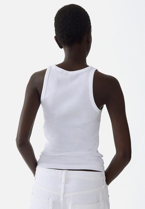H&M - Ribbed cotton vest top - white