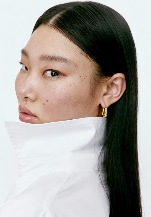 H&M - Waisted cotton shirt - white
