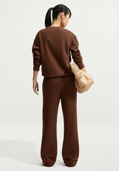Nike - W Nike Studio Fleece Mw Mr Std Open Hem Pant - Cacao Wow/Sail