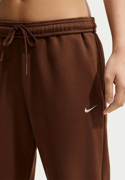 Nike - W Nike Studio Fleece Mw Mr Std Open Hem Pant - Cacao Wow/Sail
