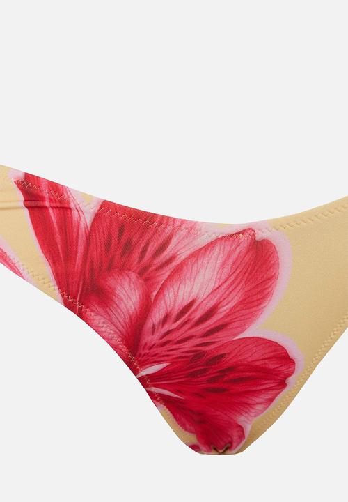 Trendyol - Floral pattern triangle-covered high leg bikini set - yellow–multicolor