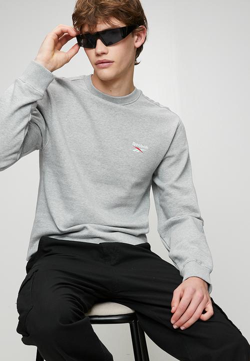 Reebok - Id small logo crew sweatshirt - medium grey marl