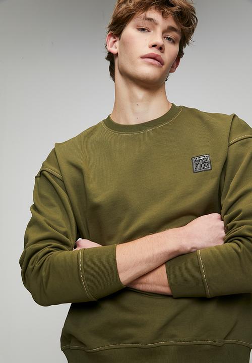 Reebok - Workwear Patch Logo Crew Neck - Olive Stone