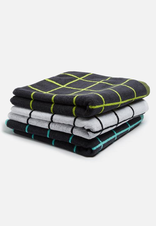 Sixth Floor - Grid bath towel