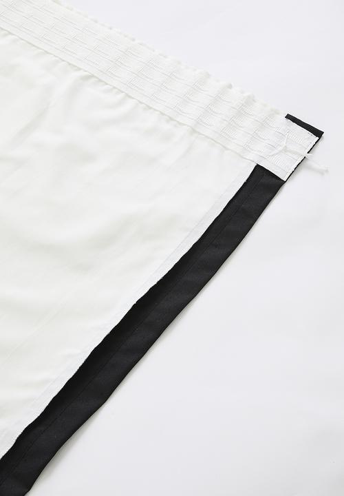 Sixth Floor - Chanel Colourblock - White & Black Dimout Taped Curtain