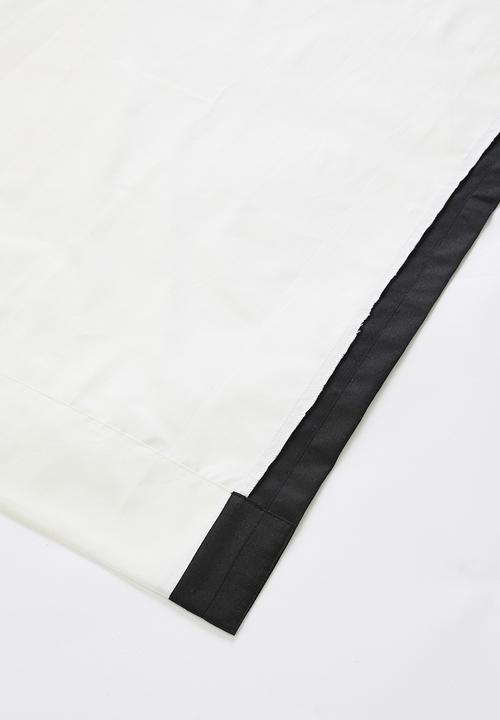 Sixth Floor - Chanel Colourblock - White & Black Dimout Taped Curtain