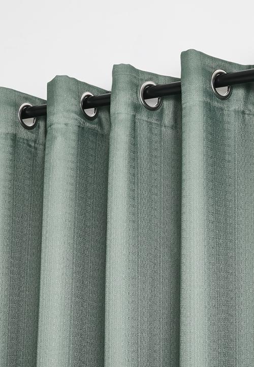 Sixth Floor - Lola Sage Duo Texture Lined Curtain Eyelet - Sage Green