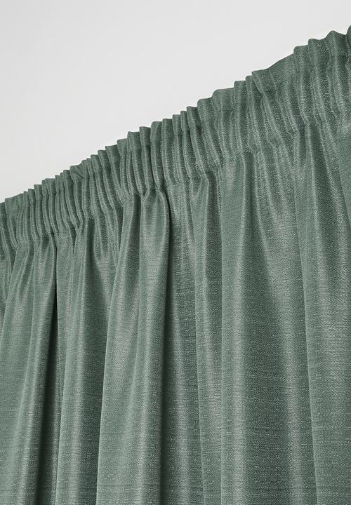 Sixth Floor - Lola Sage Duo Texture Lined Curtain Taped - Sage Green