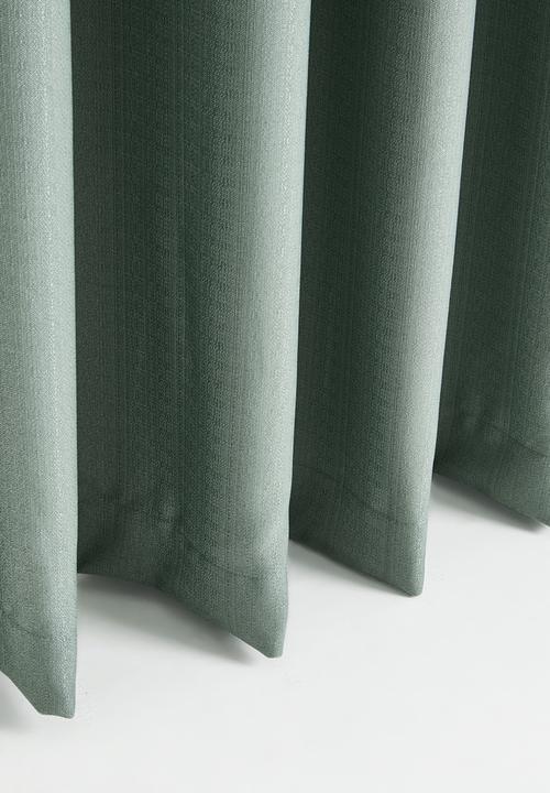 Sixth Floor - Lola Sage Duo Texture Lined Curtain Taped - Sage Green