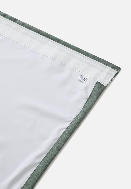 Sixth Floor - Lola Sage Duo Texture Lined Curtain Taped - Sage Green