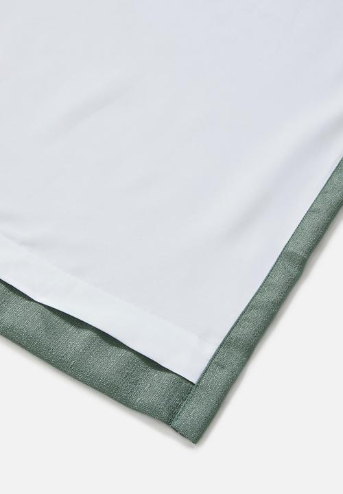 Sixth Floor - Lola Sage Duo Texture Lined Curtain Taped - Sage Green