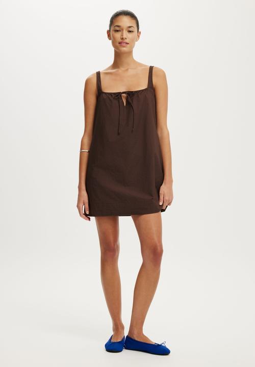Cotton On - Willow Mini Dress - Dark Oak