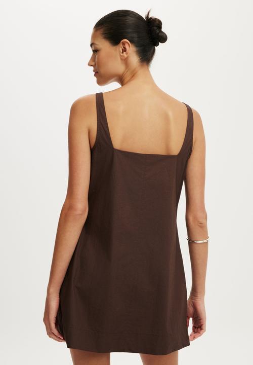 Cotton On - Willow Mini Dress - Dark Oak
