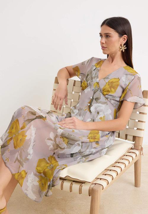 Trendyol - Floral Chiffon Midi Dress - Multicolour