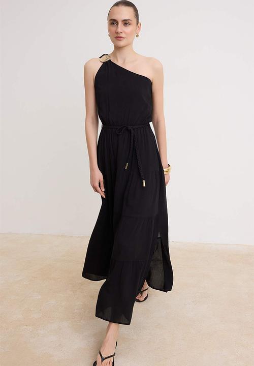 Trendyol - Accessory Detail Maxi Dress - Black