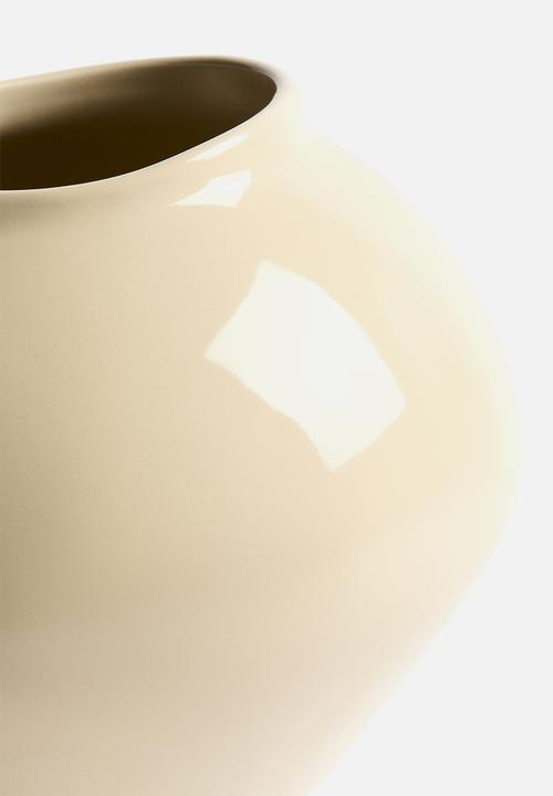 H&M - Large irregular stoneware vase - light yellow