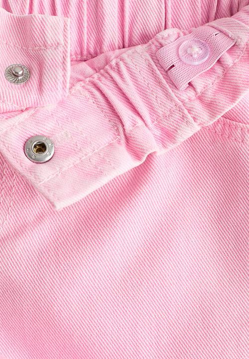 H&M - Loose fit denim shorts - light pink