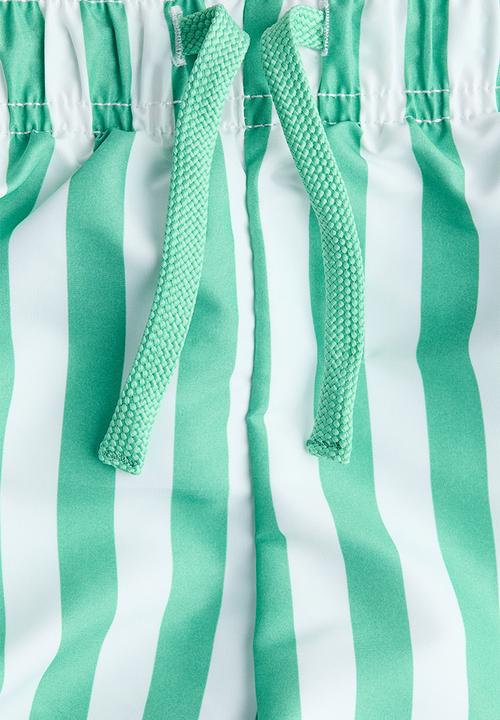H&M - Printed swim shorts - green/striped