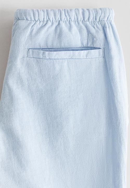 H&M - Linen-blend trousers - light blue