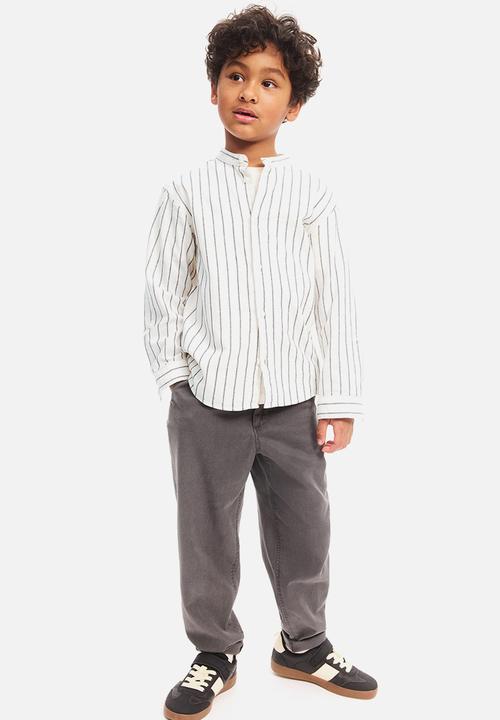 H&M - Cotton grandad shirt - white/striped