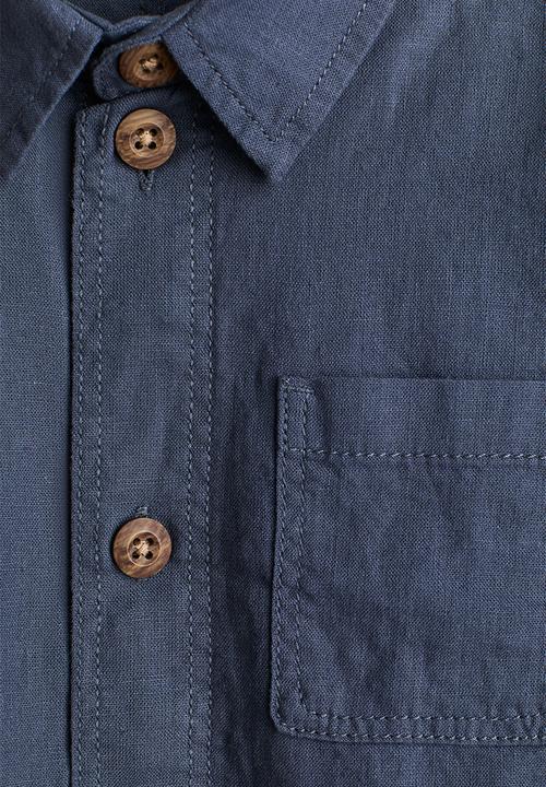 H&M - Linen overshirt - dark blue