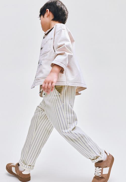 H&M - Twill pull-on trousers - cream/striped