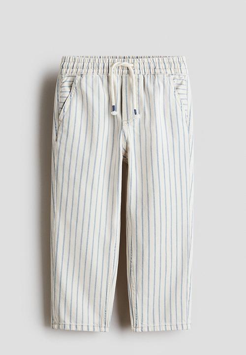 H&M - Twill pull-on trousers - cream/striped
