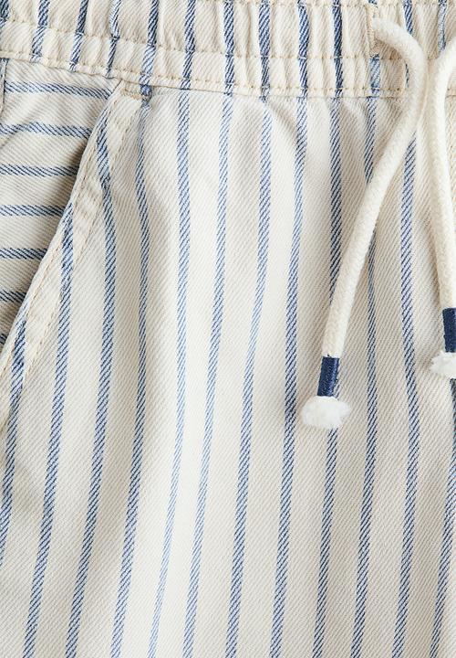 H&M - Twill pull-on trousers - cream/striped