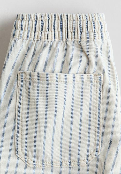 H&M - Twill pull-on trousers - cream/striped