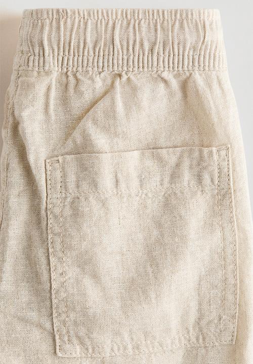 H&M - Linen-blend trousers - light beige