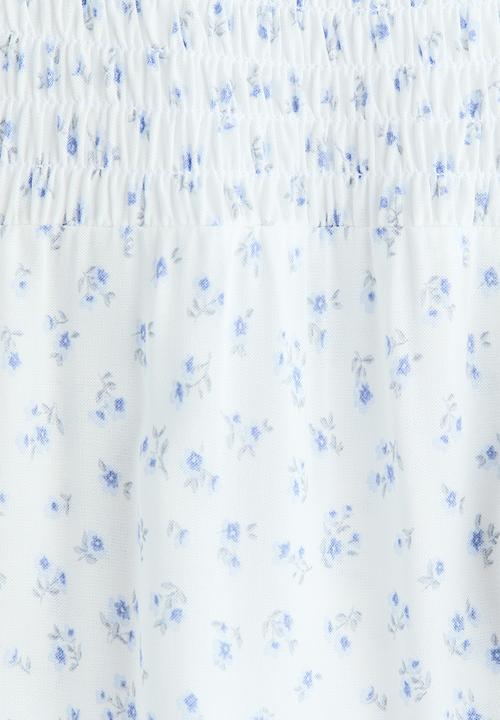 H&M - Tiered skirt - white/floral