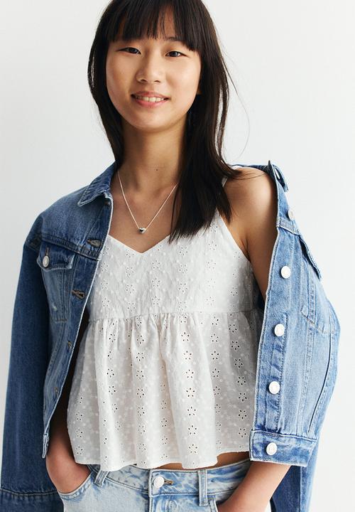 H&M - Peplum strappy top - white