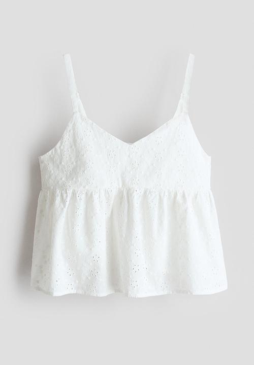 H&M - Peplum strappy top - white