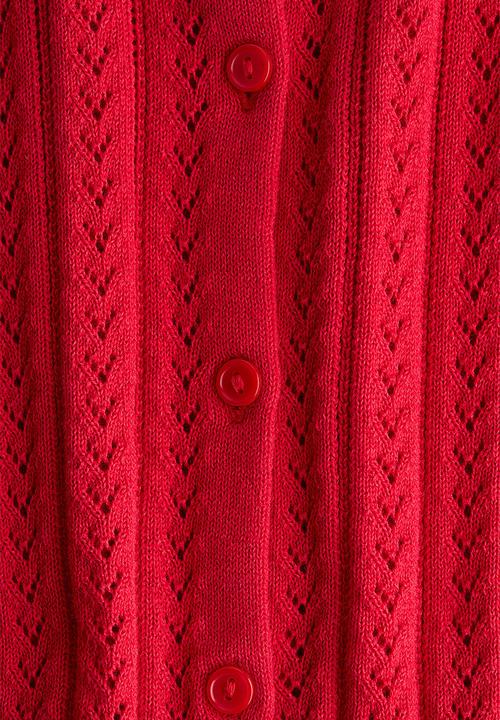 H&M - Pointelle-knit cotton cardigan - red