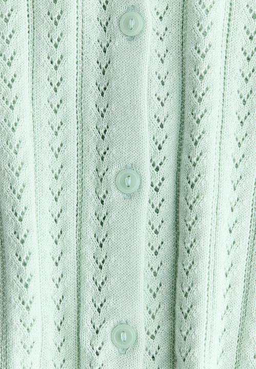 H&M - Pointelle-knit cotton cardigan - mint green