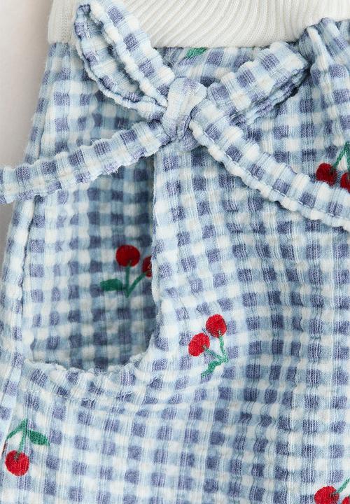 H&M - Textured jersey dress - light blue/checked