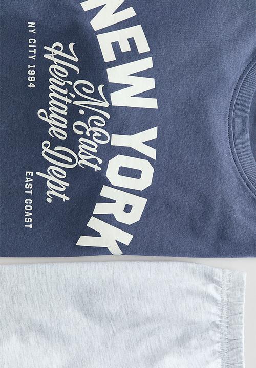 H&M - Cotton jersey pyjamas - dusty blue/new york