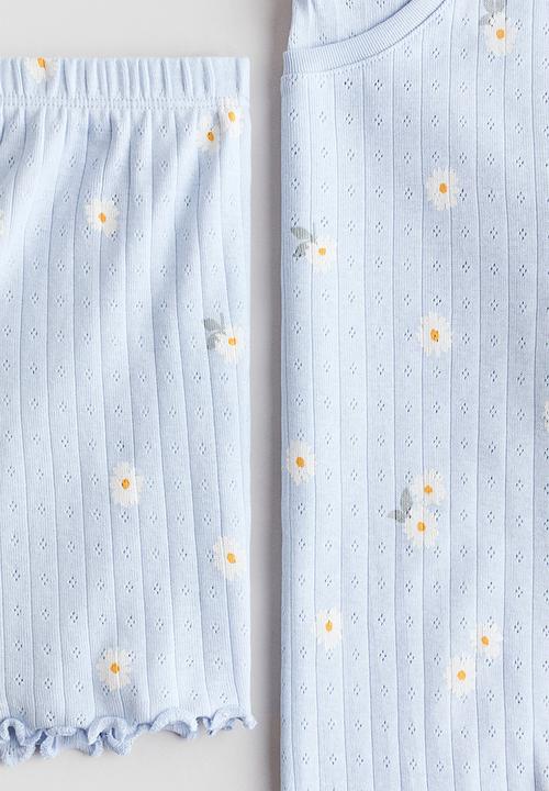 H&M - Printed pyjamas - light blue/daisies