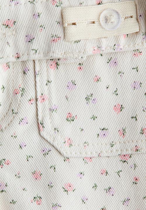 H&M - Flared jeans - cream/floral