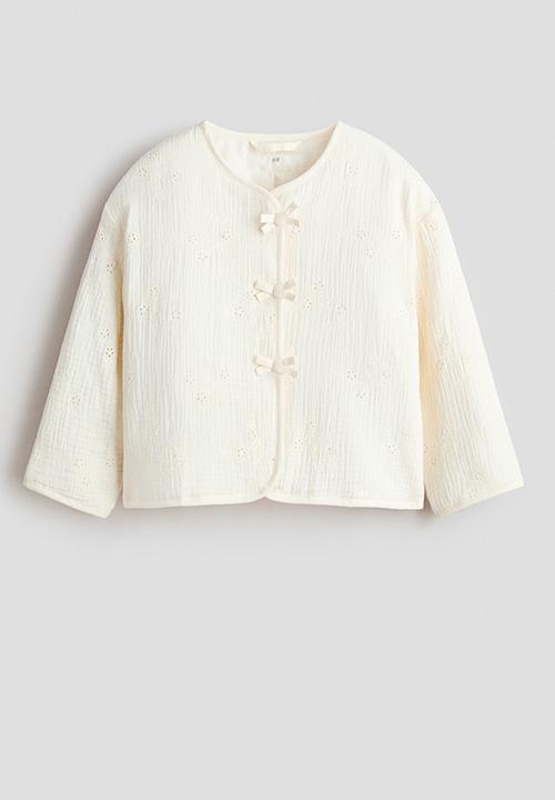 H&M - Bow-detail muslin jacket - cream