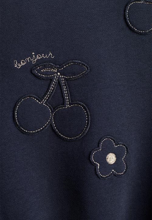 H&M - Motif-detail sweatshirt - navy blue/cherries